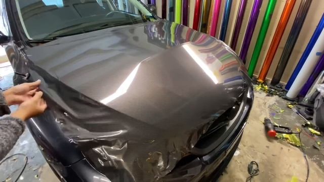 The REALEST Carbon Fiber?! WRX Hatch Hood Scoop Wrap Guide смотреть онлайн