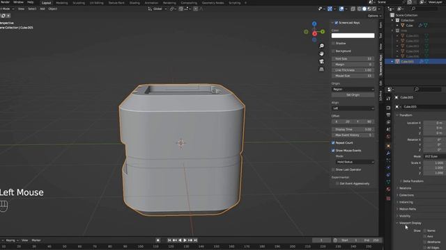 Как включить видимую сетку обьекта не переходя в режим редактирования в Blender смотреть онлайн