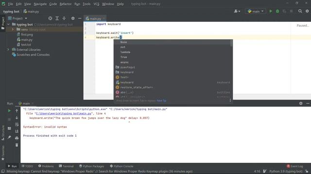 How to code a python typing bot in 33 seconds with 4 lines of code! смотреть онлайн