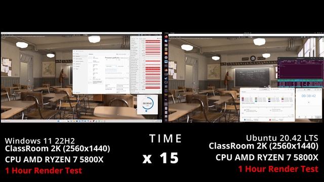 Blender 3.4 Render Benchmark 2K. CPU Ryzen 7 5800X 1 Hour Render Test ! смотреть онлайн