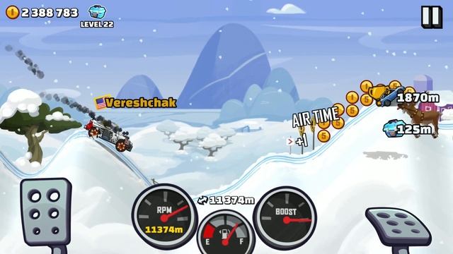 Hill Climb Racing 2 - Winter 16600m on RALLY CAR GamePlay VIP смотреть онлайн