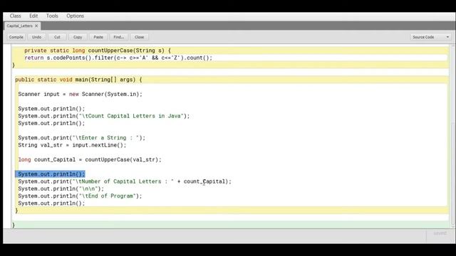 Count Capital Letters in Java смотреть онлайн