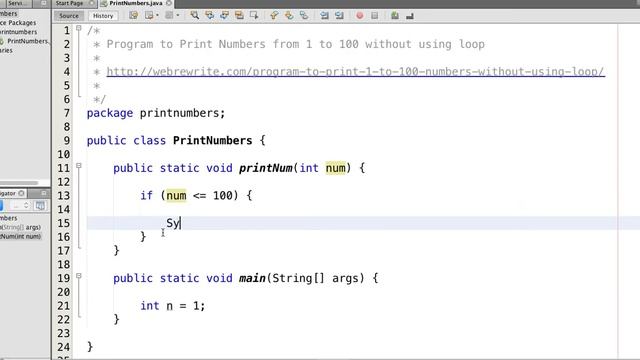 Java Program to Print 1 to 100 Numbers without using Loop смотреть онлайн