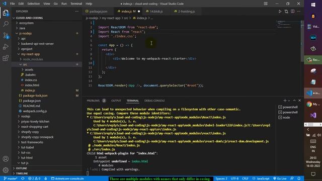 There are multiple modules with names that only differ in casing | warning in react смотреть онлайн
