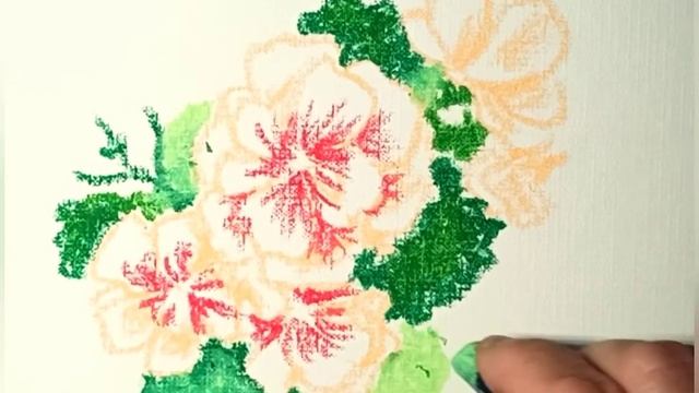 Как нарисовать герань масляной пастелью. смотреть онлайн