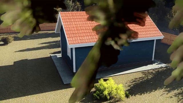 Одноэтажный каркасный дом 6х9 м. Проект КД-42 смотреть онлайн