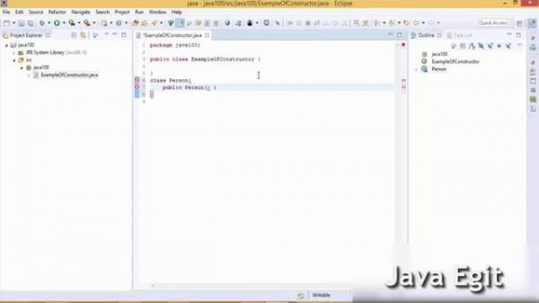 Video #100 - Java Programming Tutorial - Default Constructor