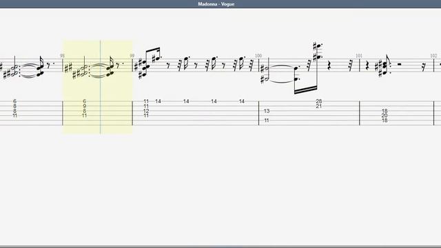 Madonna - Vogue GUITAR TAB смотреть онлайн