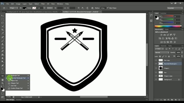 how to make logo in photoshop cs6 | steel badge logo смотреть онлайн
