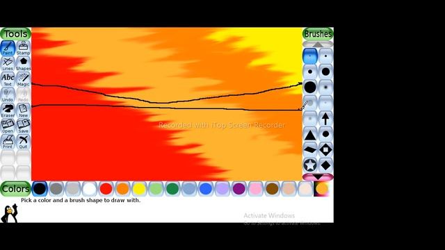 Sunset Scenery Drawing in Tux Paint смотреть онлайн