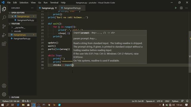 Yadda zaka Hada App din Cinkar kalma a python | HANGMAN | Python Beginners project | Hangmanpython смотреть онлайн