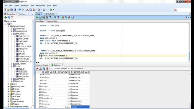 Oracle SQL Video Tutorial 37 - Right Outer Joins смотреть онлайн