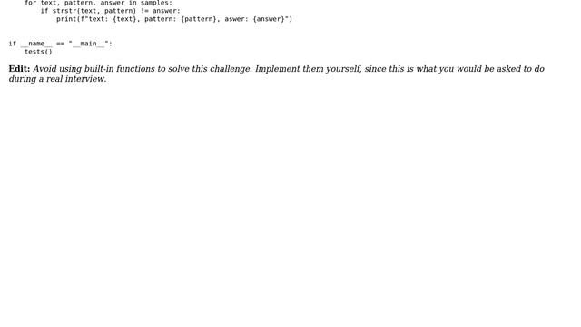 strstr implementation with python and sets смотреть онлайн