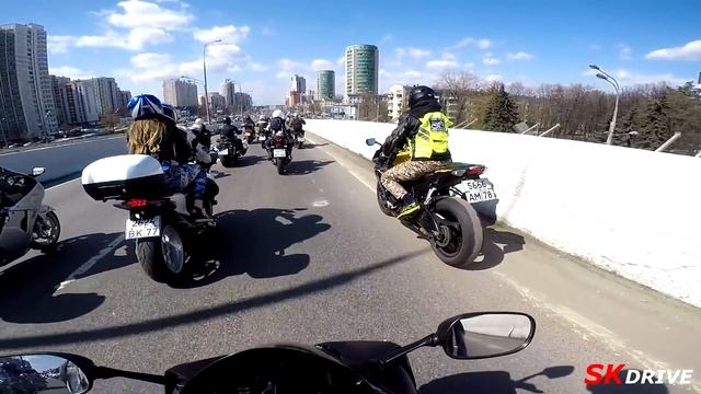 Открытие Мотосезона 2018 в Москве Ночные Волки Yamaha r1 смотреть онлайн
