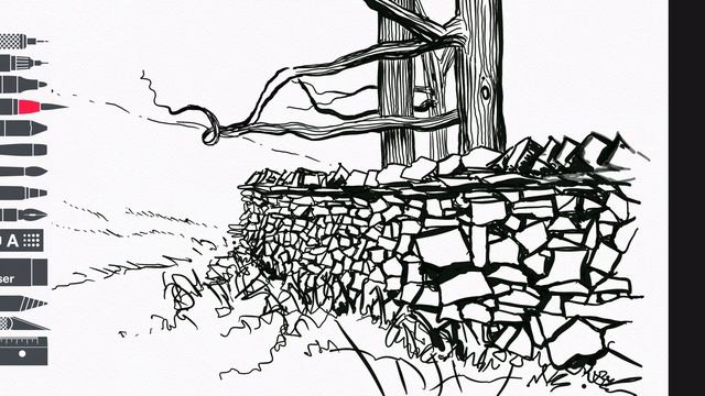 Pen & Ink with wash in Tayasui Sketches - My Digital Sketchbook #10 смотреть онлайн