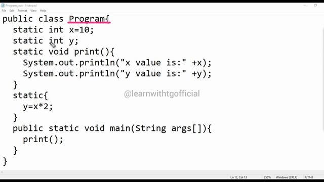 Static Keyword in #java with example program explanation|| Java tutorial #youtube смотреть онлайн