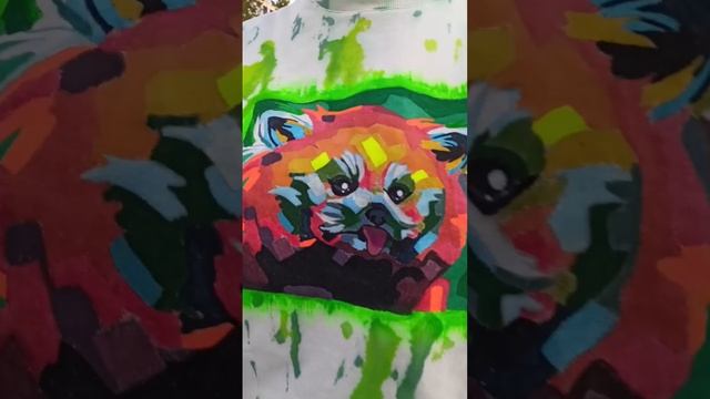 Я УПАЛА!? Когда увидела РЕЗУЛЬТАТ! Красная панда на свитшоте #art #custom #shorts #панда смотреть онлайн