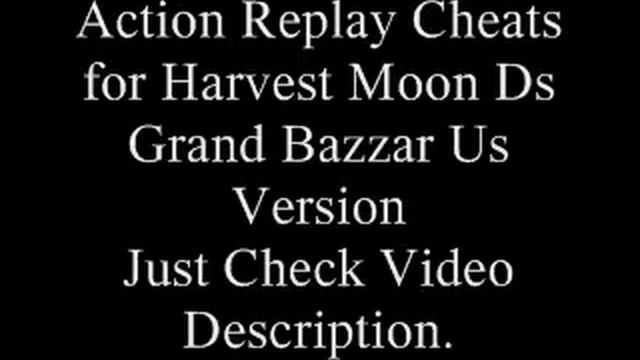 Harvest Moon Ds Grand Bazaar instant windmill builds and Action Replay Cheats смотреть онлайн