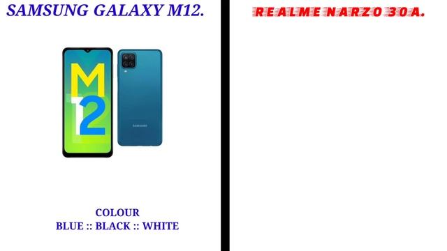 Samsung Galaxy M12 vs Realme Narzo 30a full comparison & details Camera storage display Processor!! смотреть онлайн