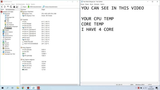 How can i see CPU temp? AIDA64 Extreme, İşlemci sıcaklığını görme смотреть онлайн