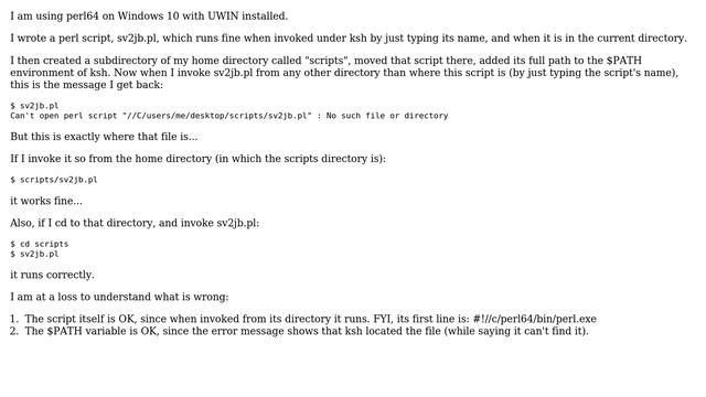 Unix & Linux: Perl script not found when executed from a different directory than the current one смотреть онлайн