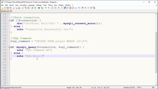 MySQLi Tutorial - 10 - Delete From Table смотреть онлайн