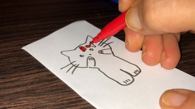 Как нарисовать милого котика/рисуем просто/рисование/рисунок. смотреть онлайн