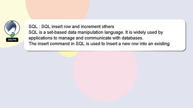 SQL : SQL insert row and increment others смотреть онлайн
