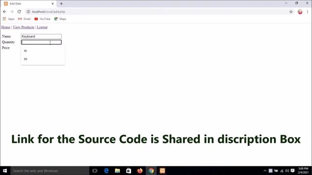 Simple CRUD Application in PHP, Create ,retrieve, update, delete ,Database Connectivity in PHP, смотреть онлайн
