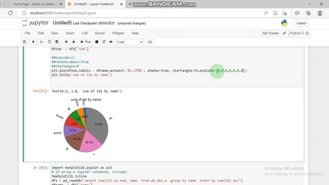 how to create pie chart in jupyter notebook by using pandas data frame смотреть онлайн