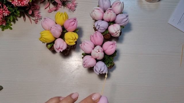 Сборка Букета в гипсовом кашпо из Тюльпанов Амстердам от Saponelli Molds/ Мыловарение