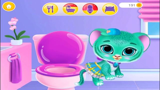 Virtual Pet Friend - Baby Tiger Care Game App para niños pequeños. Jugar con tigre verde. смотреть онлайн