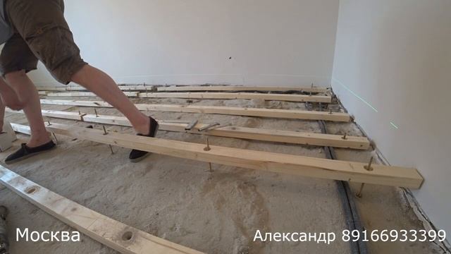 Полы Без Скрипа на Анкерах, лагах и фанеры. Настройка регулируемых лаг. смотреть онлайн