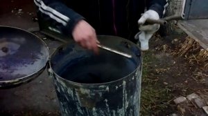 коптилка из водонагревателя часть1