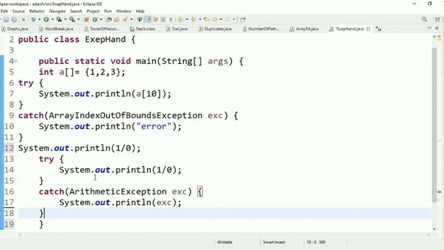 Exception handling (try and catch) in java || смотреть онлайн