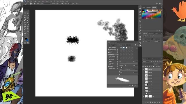 Advanced Custom Brushes in Photoshop CC - Charcoal Scumblers + Free brushes, of course! смотреть онлайн