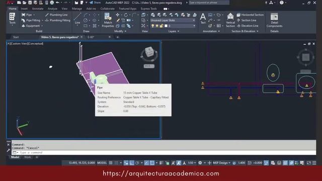 AutoCAD MEP video 5. Instalación hidráulica en núcleo sanitario (2-2) смотреть онлайн