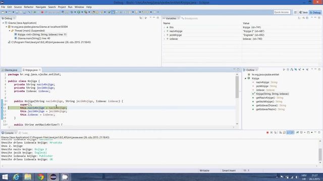 Java, VVG, tutorial, 1-vježba, debugiranje, klase, objekti, konstruktori, getteri смотреть онлайн
