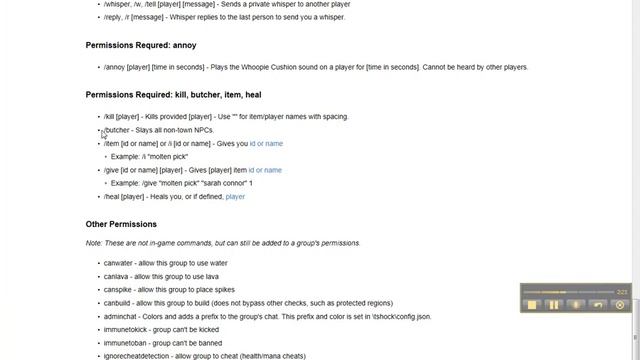 Terraria - Tshock - logs, whisper, annoy, kill, butcher, give items, heal смотреть онлайн