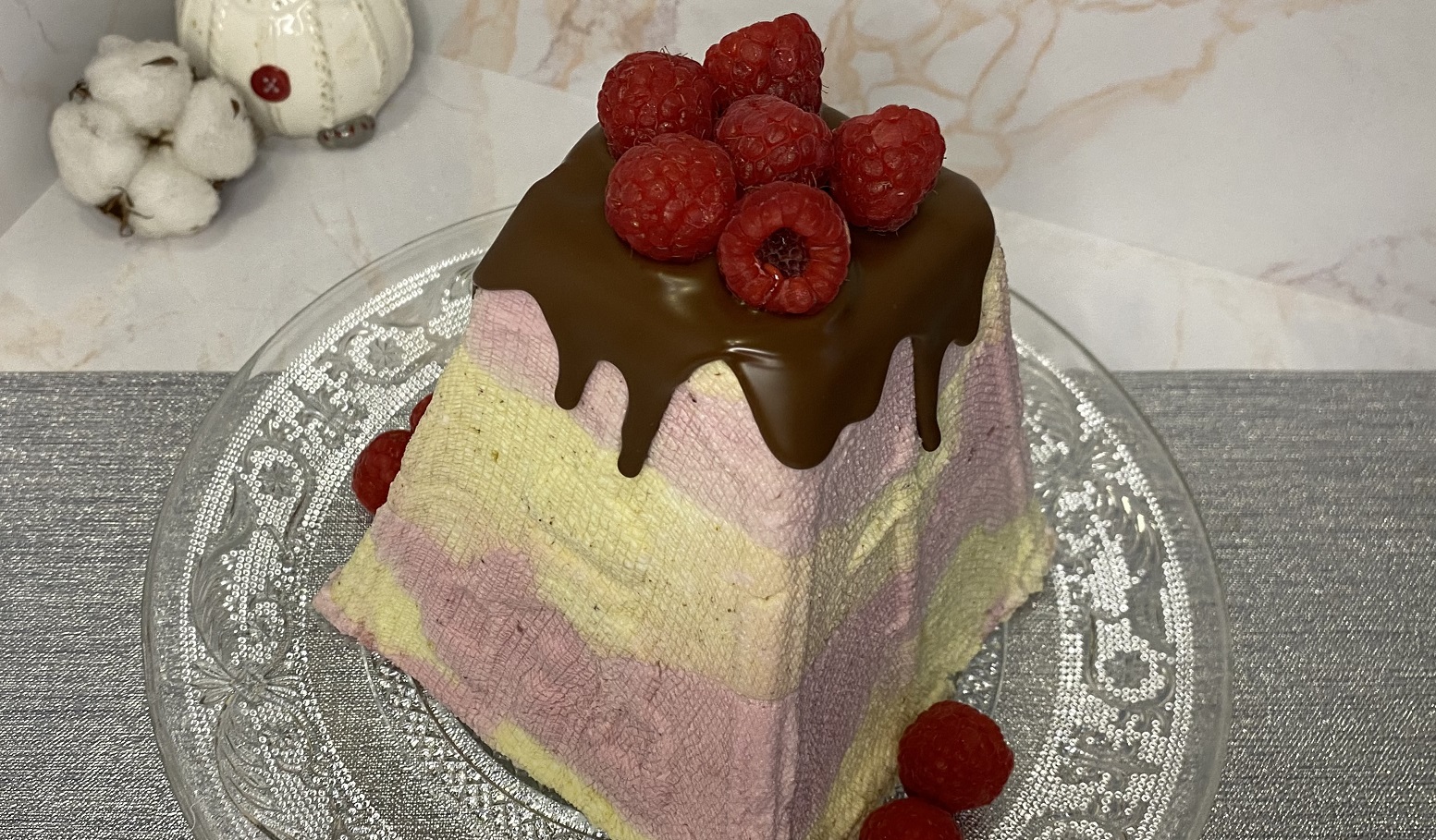 Пасха Фисташка-малина, с пониженным содержанием сахара и сливочного масла