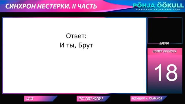 Асинхрон Нестерки. 2 часть. Северная Сова: турниры по спортивному ЧГК