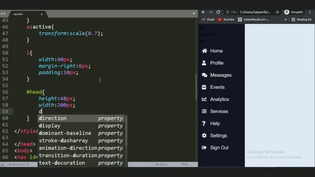 Modern side navigation menu bar using HTML CSS & JavaScript. смотреть онлайн