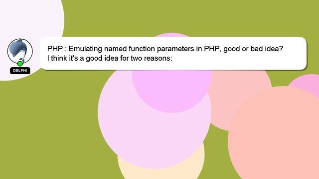 PHP : Emulating named function parameters in PHP, good or bad idea? смотреть онлайн