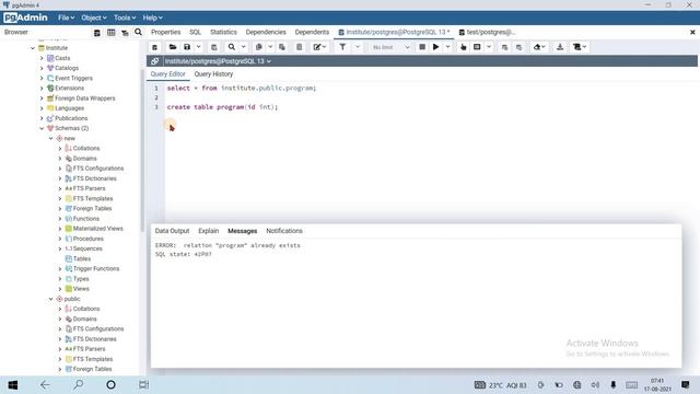 119 postgresql schema ,add,alter ,delete , hierarchy,moving tables,search path смотреть онлайн