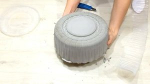 Вазон из бетона В КОРОБКЕ ОТ ТОРТА