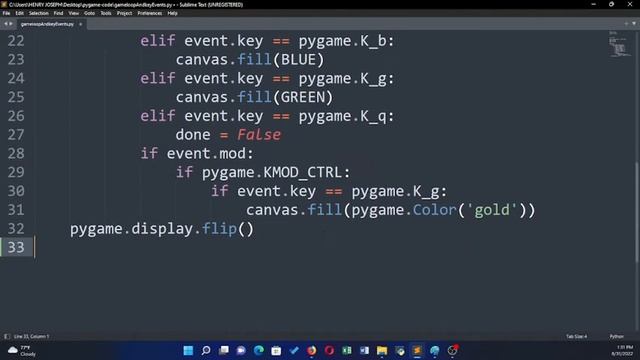 Coding games in python with pygame #3 Game loops and keyevents смотреть онлайн