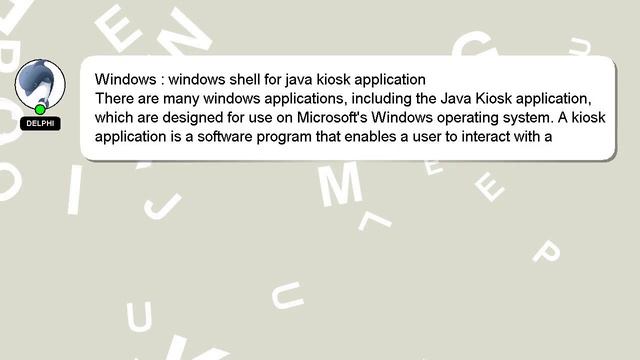 Windows : windows shell for java kiosk application смотреть онлайн