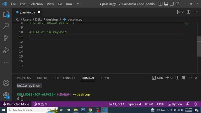 What's use of Pass statement & In Keyword in Python | Absolute For Beginners | Full Hindi |@rojkhoj смотреть онлайн