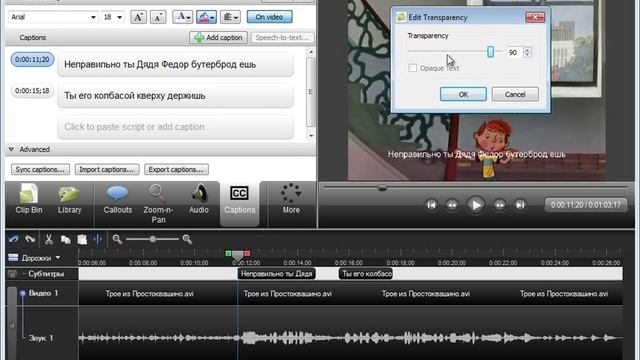 Camtasia Studio 7 - Видеоурок 17 - Как сделать субтитры. Video tutorial - How to make subtitles смотреть онлайн