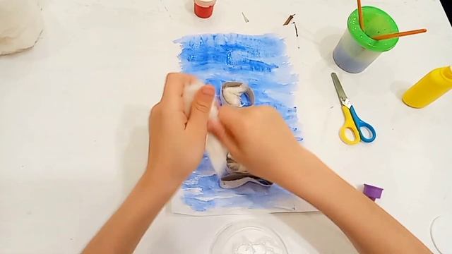 Снеговик из ваты и втулок. смотреть онлайн